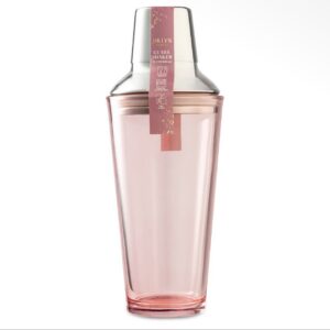 The Rosé Royale Cocktail Shaker 21.7oz Glass shaker A shade of pink